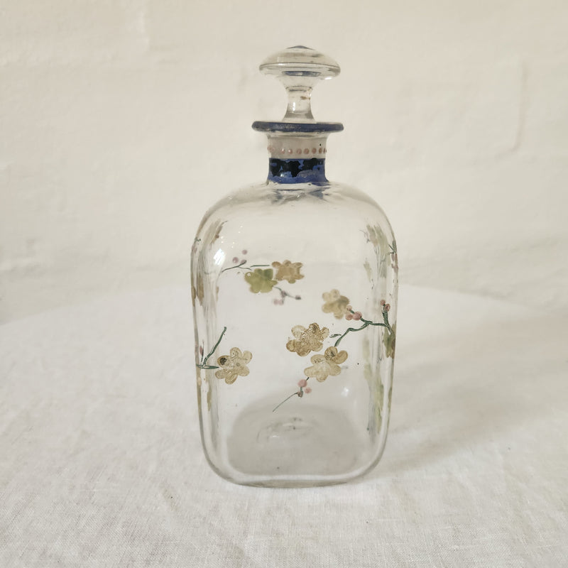 Victorian Era Hand painted Glass Decanter