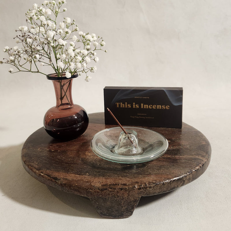 Glass Incense Holder - Clear