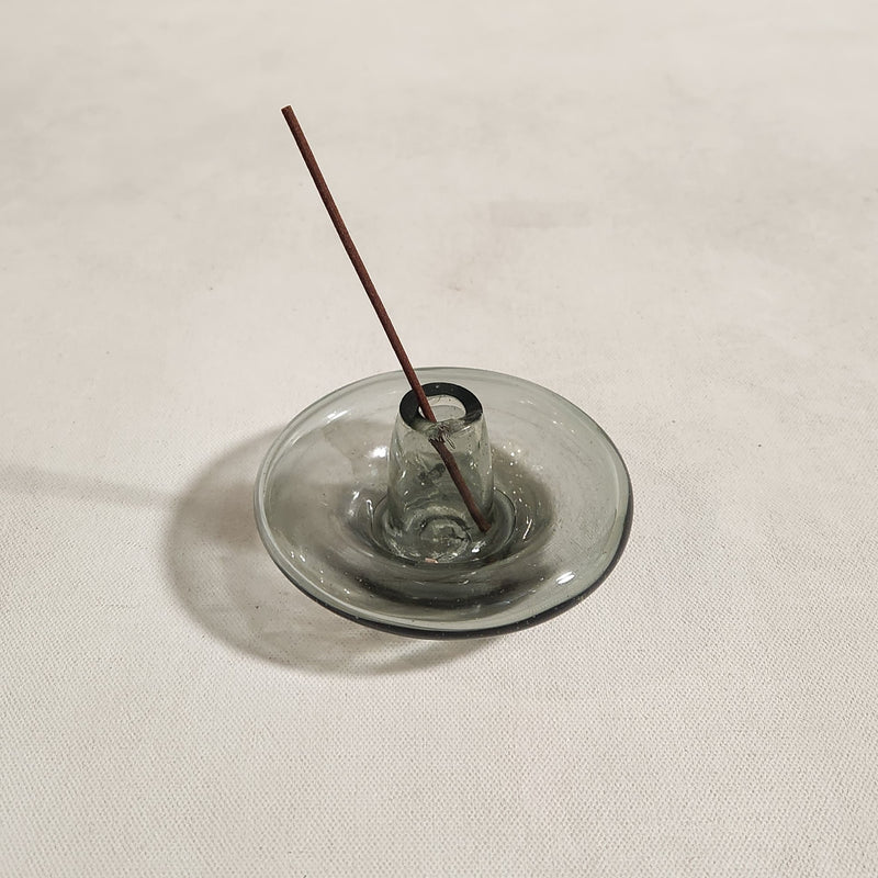 Glass Incense Holder - Smokey