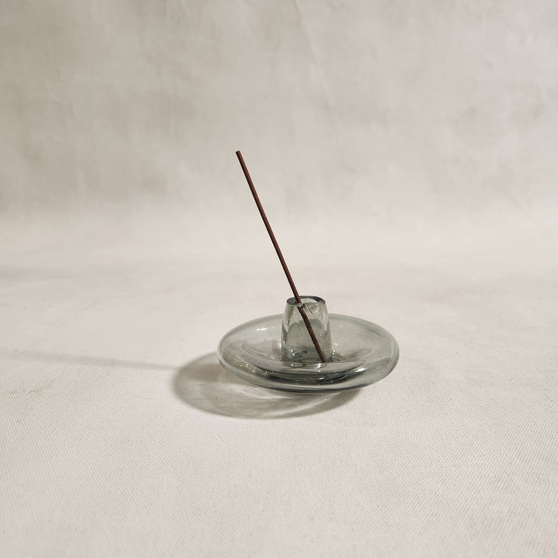 Glass Incense Holder - Smokey