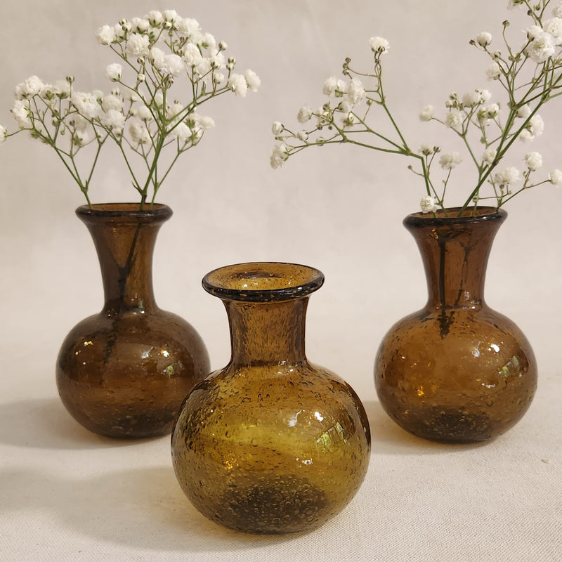 Piccola Glass Vase - Dark Brown