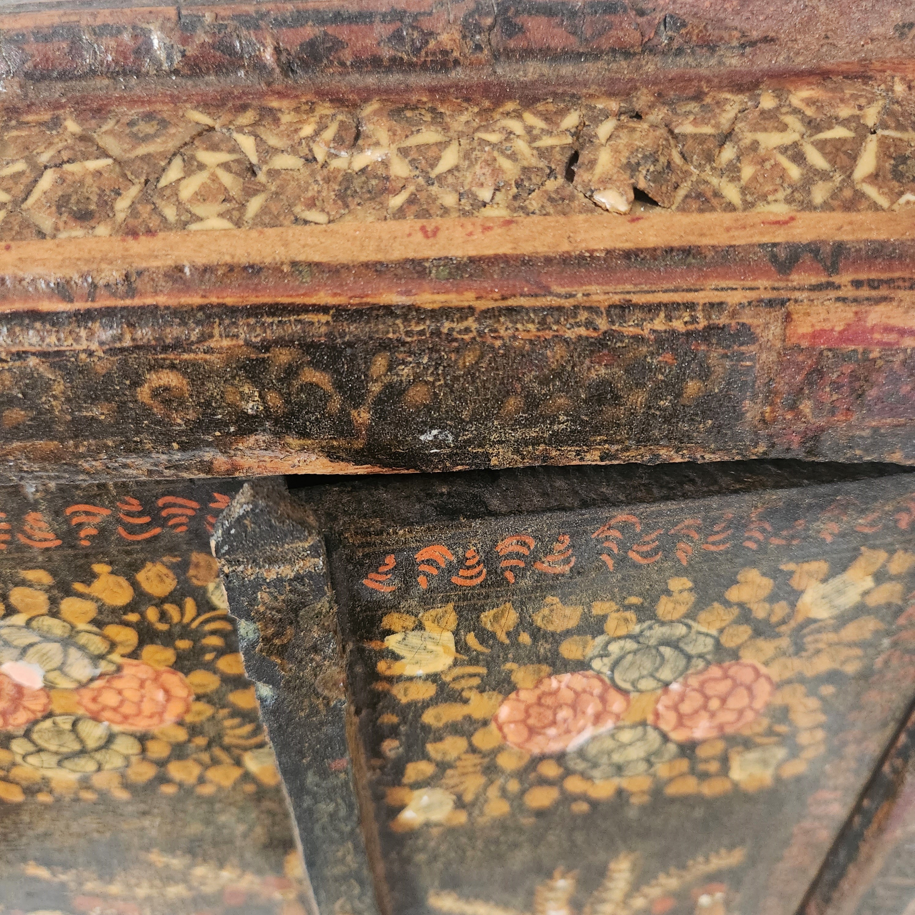Antique Persian Hand Painted Wedding Mirror