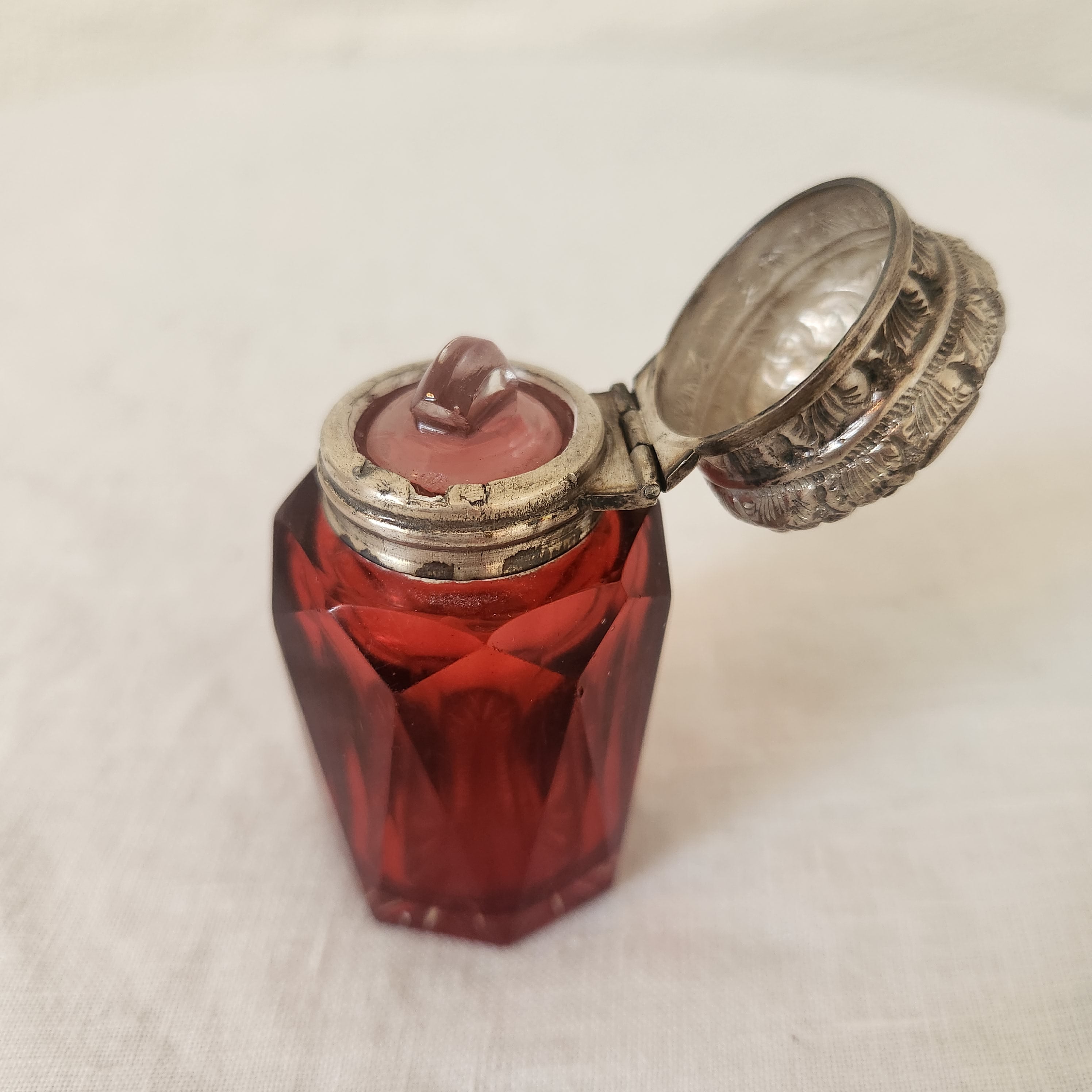 Victorian Era Ruby Glass Perfume Bottle