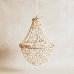 Shell Pendant Light with Linen Cord