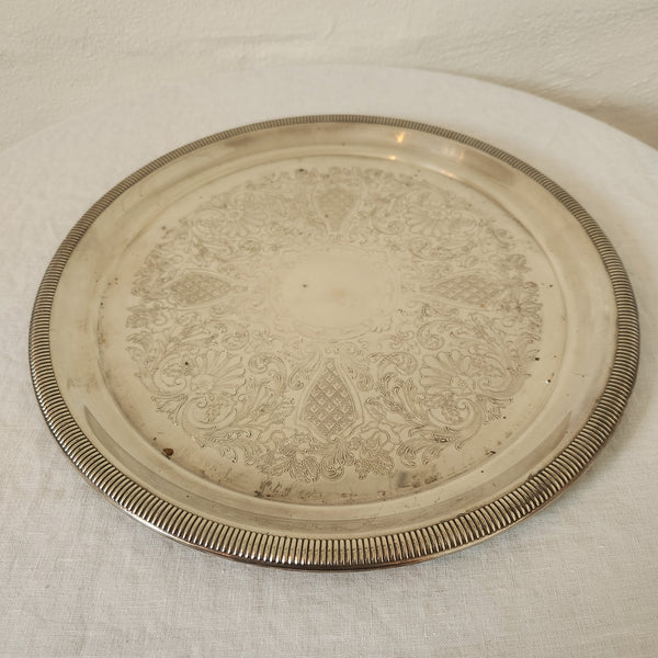 Etched Silver Plated Tray