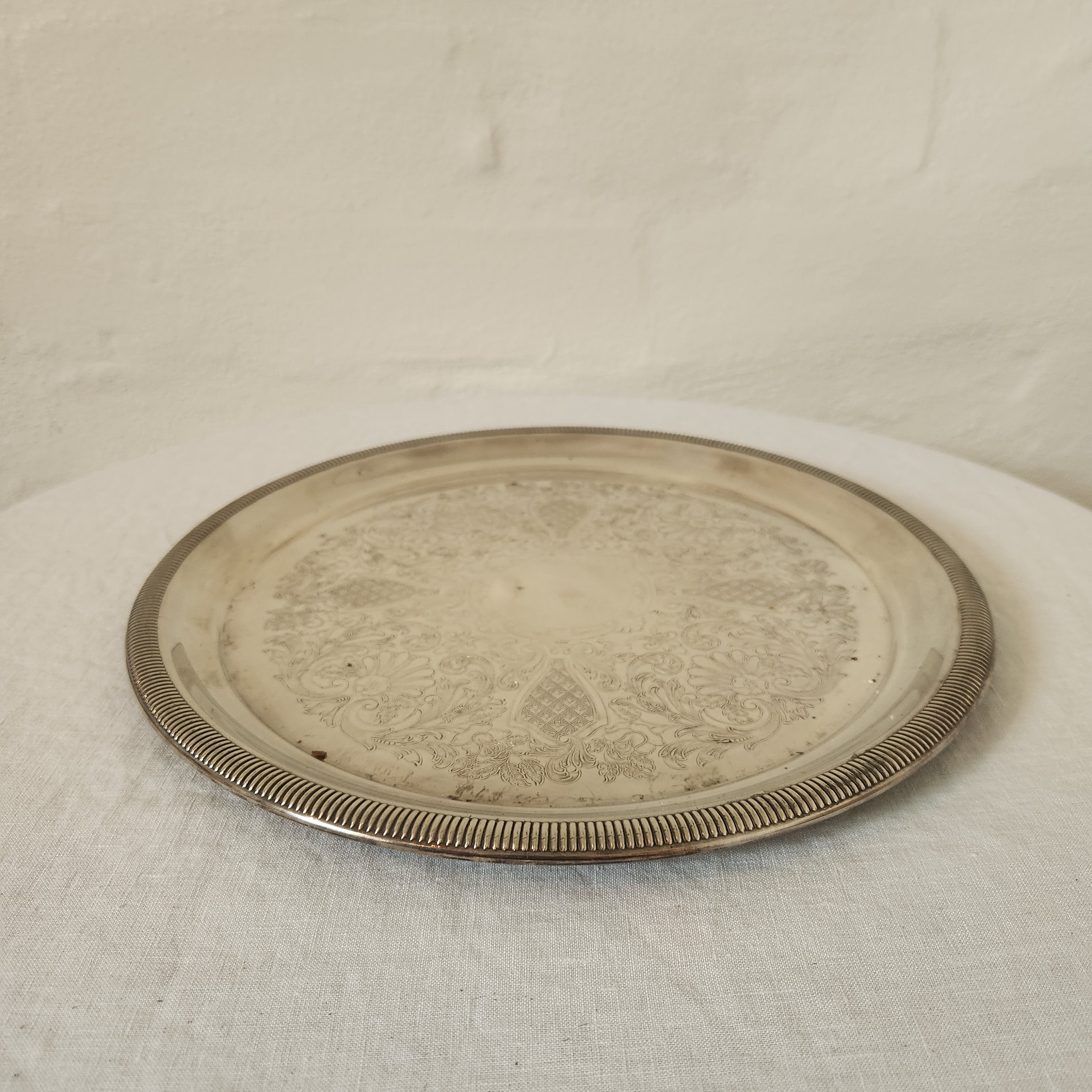 Etched Silver Plated Tray