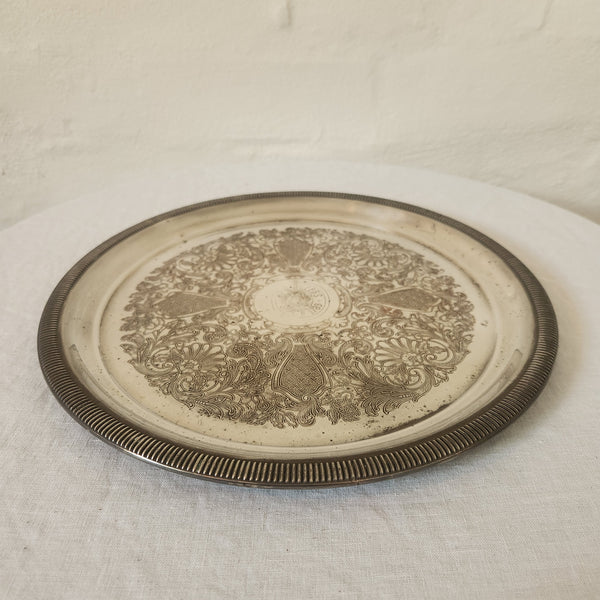 Etched Silver Plated Tray