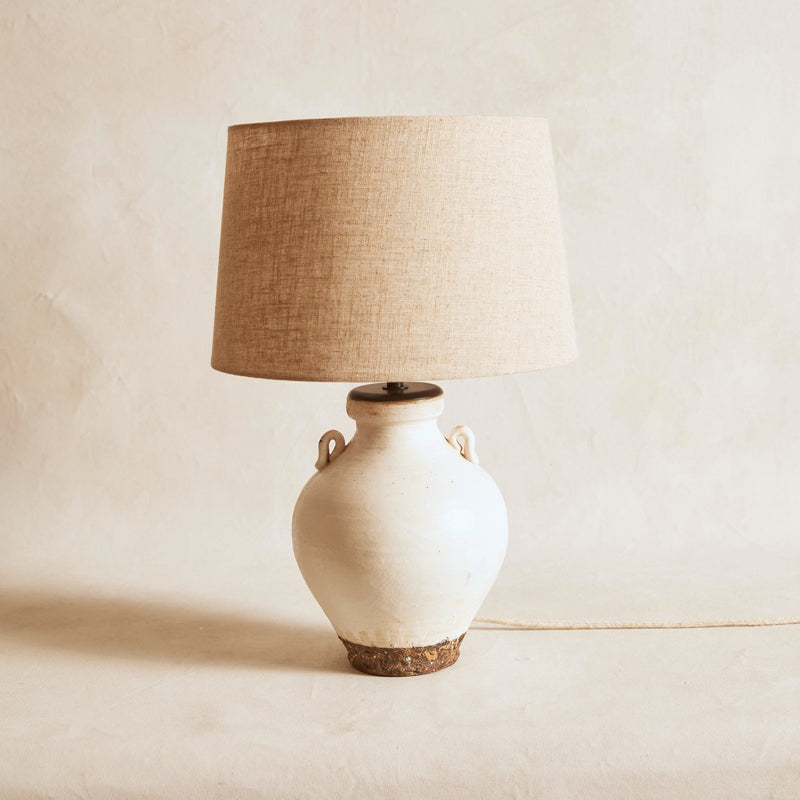 Ivory Song Style Vase Lamp with Linen Shade