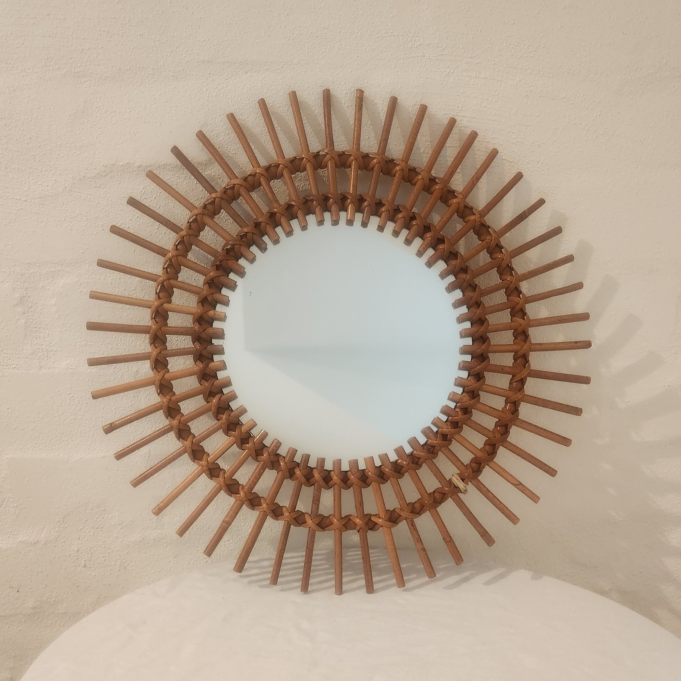 Vintage 1970’s Cane Starburst Mirror