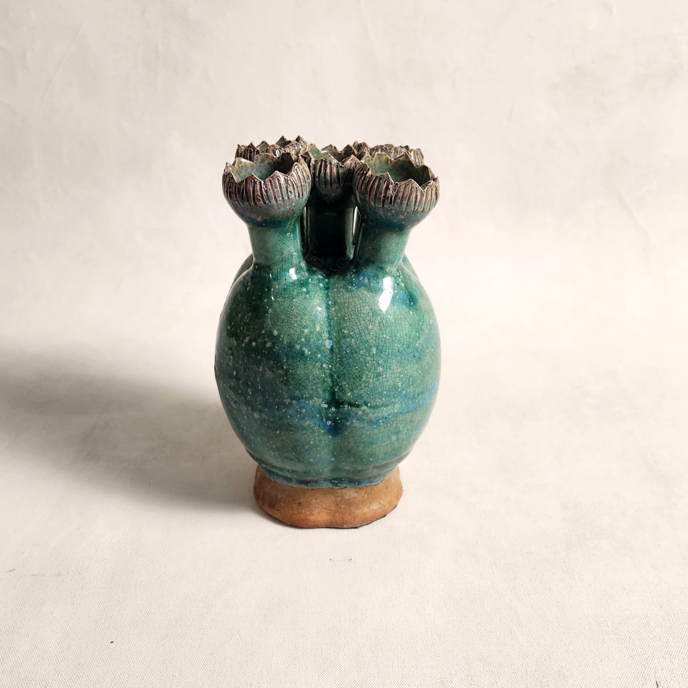 Teal Ceramic Vase - Bulb Shape