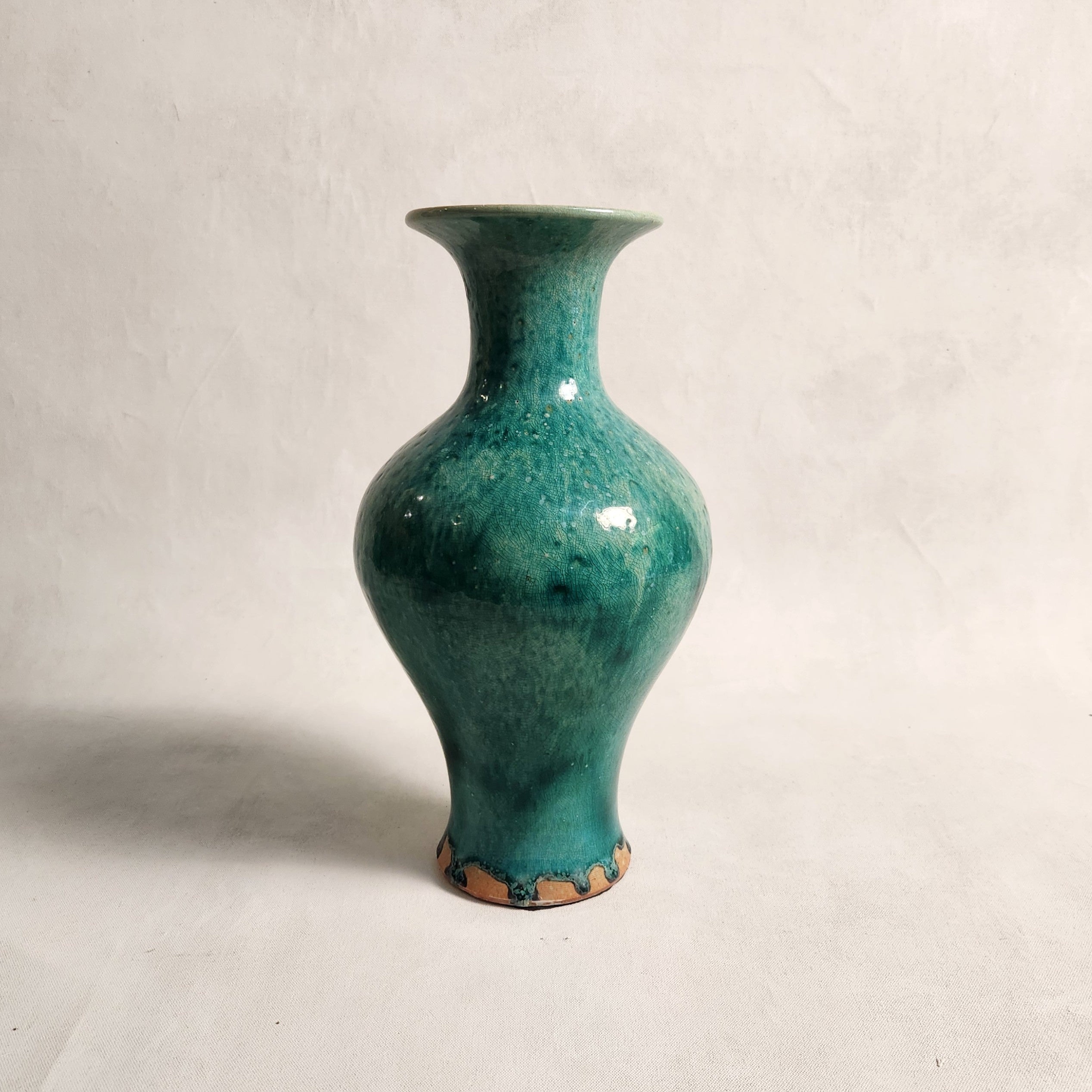 Teal Ceramic Vase - Tall Tulip
