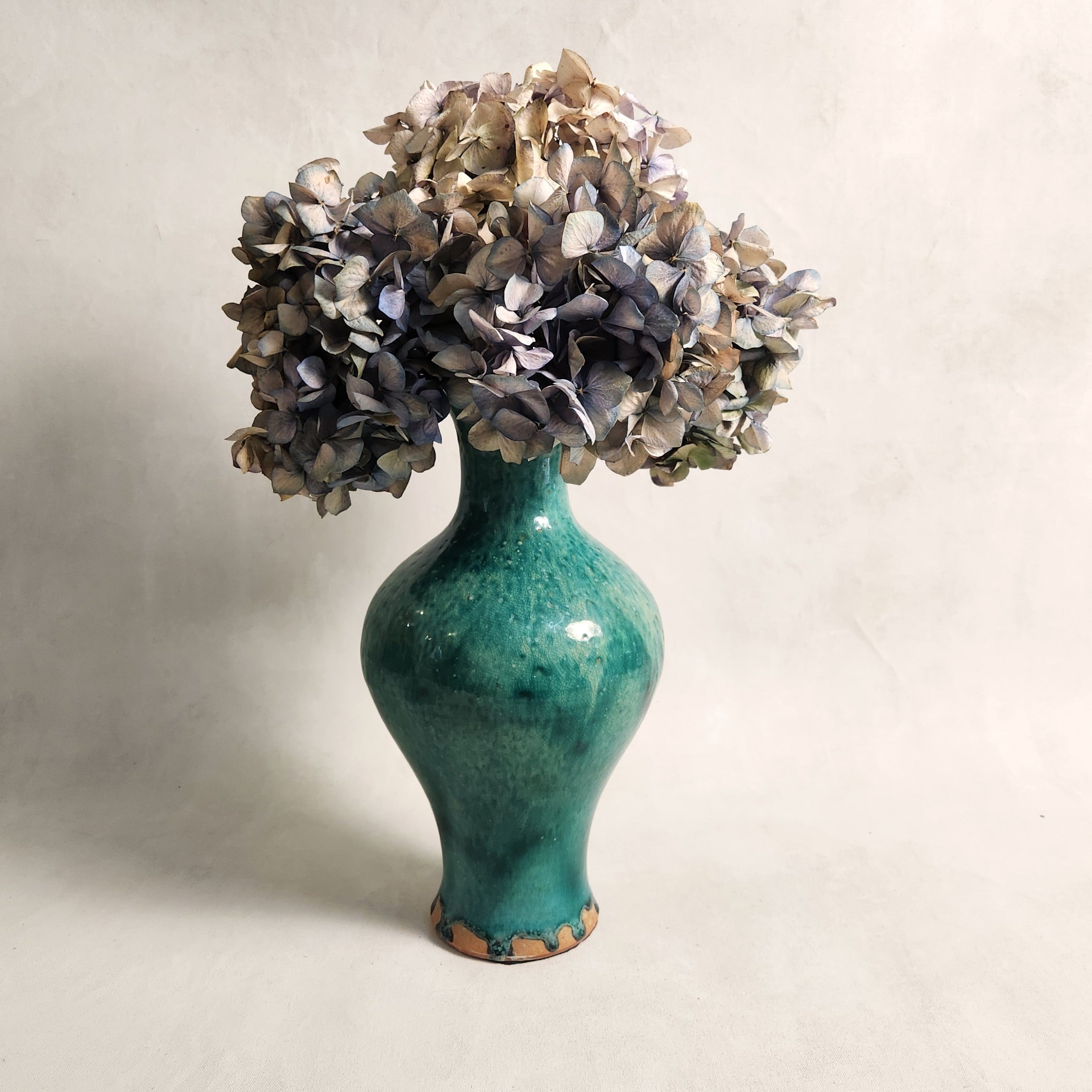 Teal Ceramic Vase - Tall Tulip