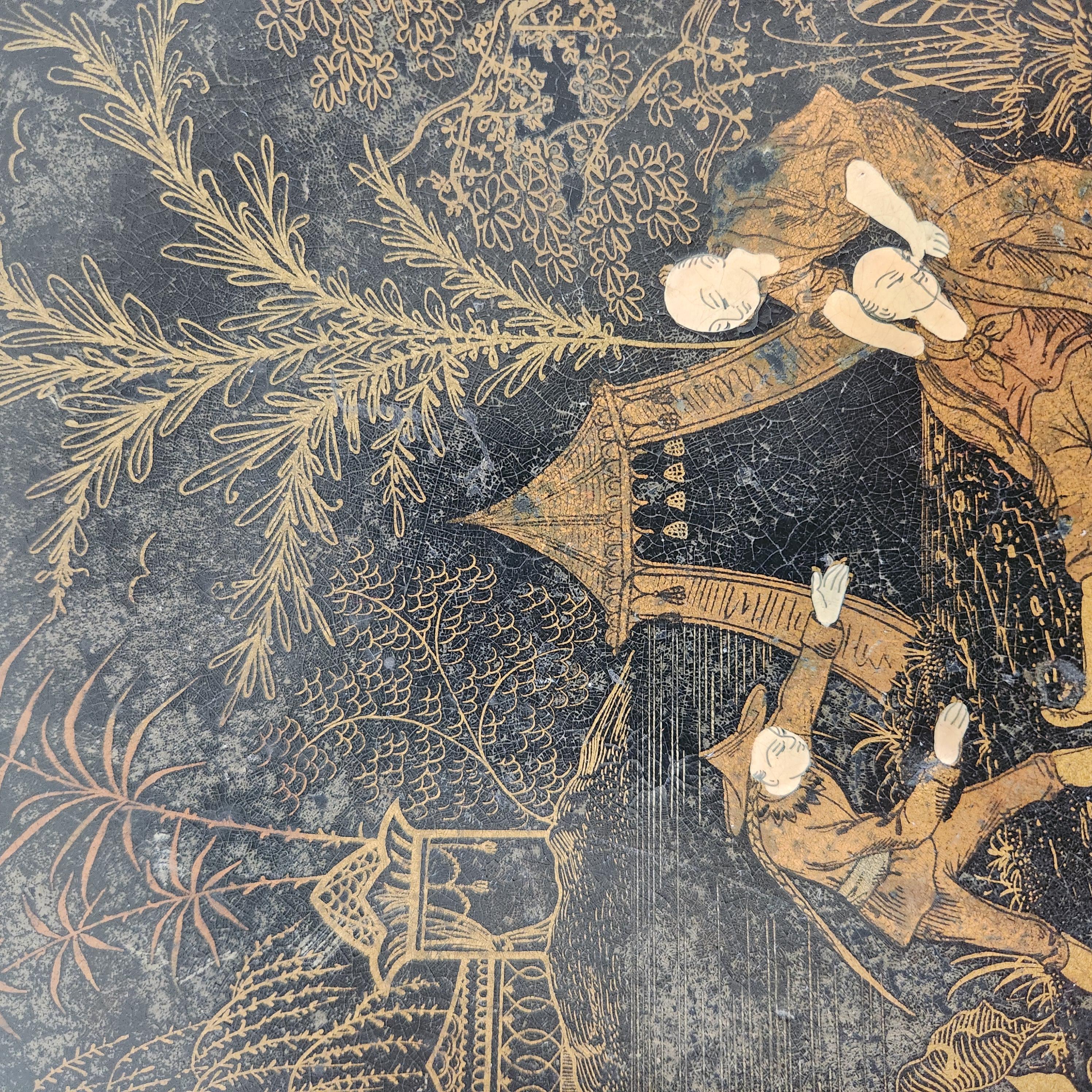 Chinoiserie Paper Mache Plate Circa 1870’s