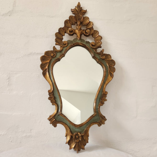 Stunning Antique French Gilt & Painted Mirror