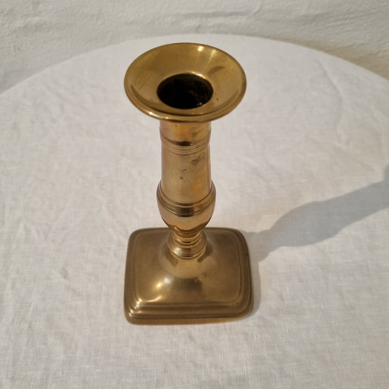 Antique Brass candlestick pair with oblong base