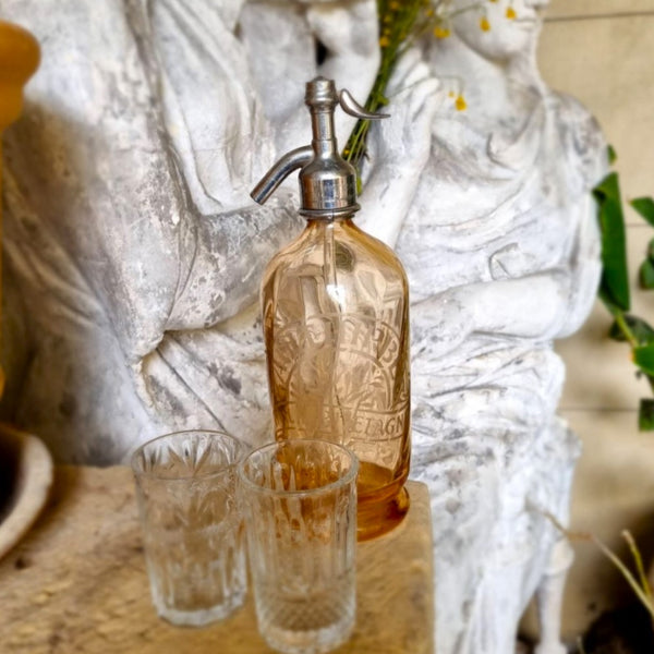 Vintage French Soda Siphon - Peach