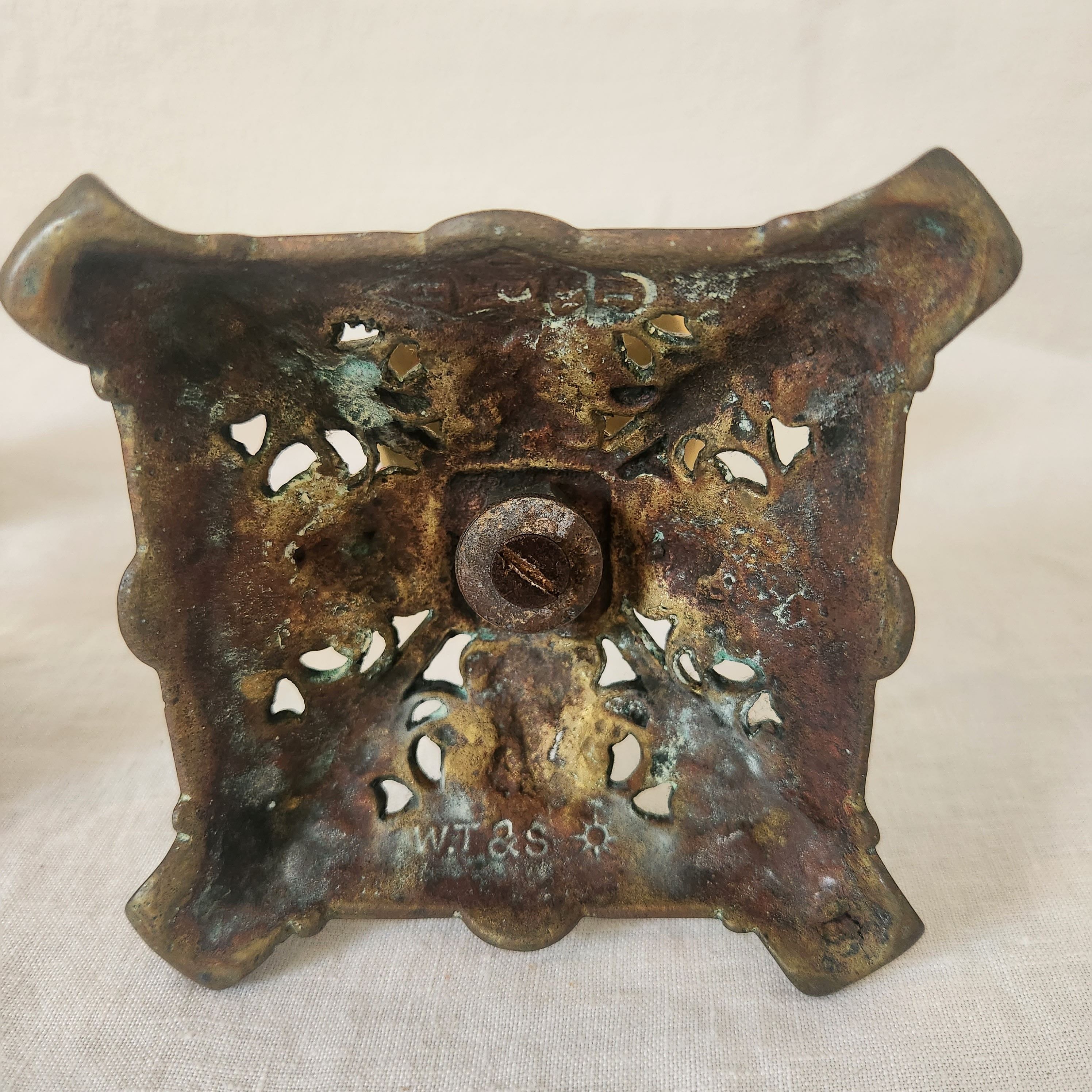 Ornate Petite Brass on Copper Vintage Candlesticks
