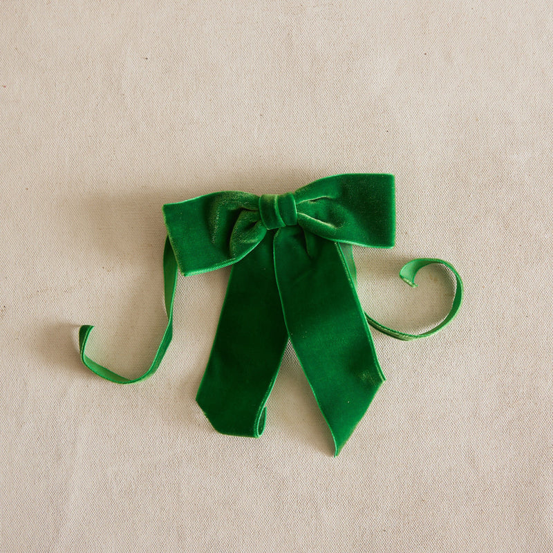 Green Velvet Bow