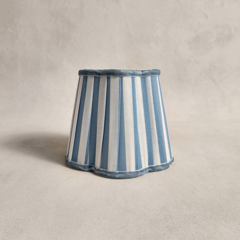 Blue & White Stripe Scalloped lampshade