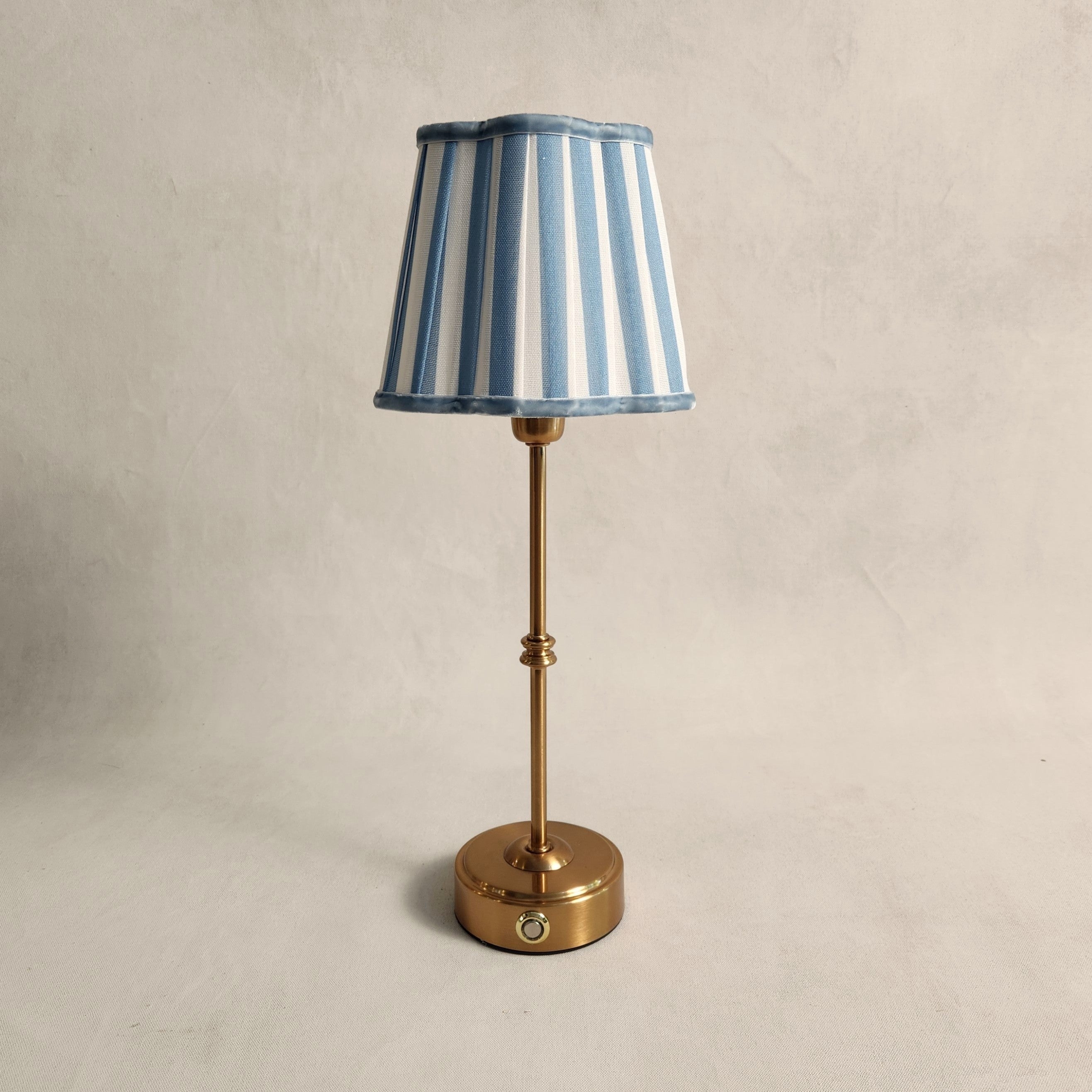 Blue & White Stripe Scalloped lampshade