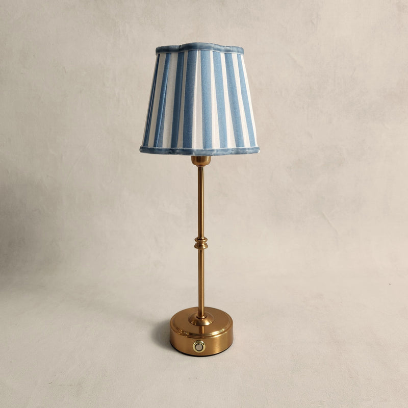 Blue & White Stripe Scalloped lampshade