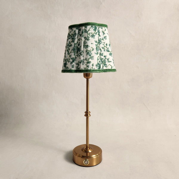 Green Ivy Scallop Shade Cordless Table Lamp