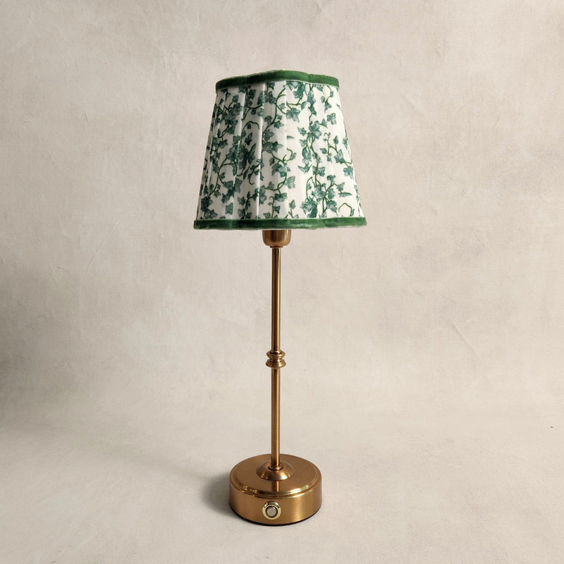 Green Ivy Scallop Shade Cordless Table Lamp