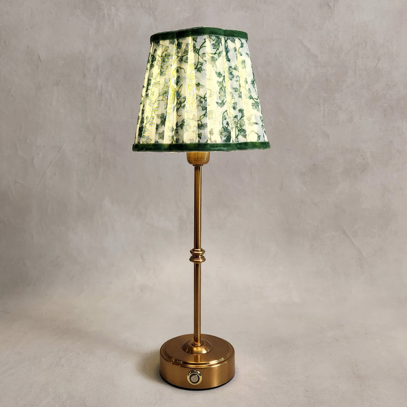 Green Ivy Scallop Shade Cordless Table Lamp