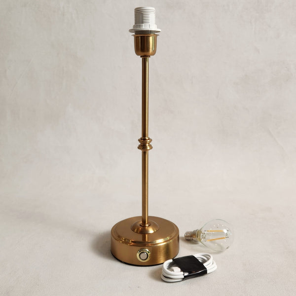 Luxe Gold USB Lamp Base (sold separately.)