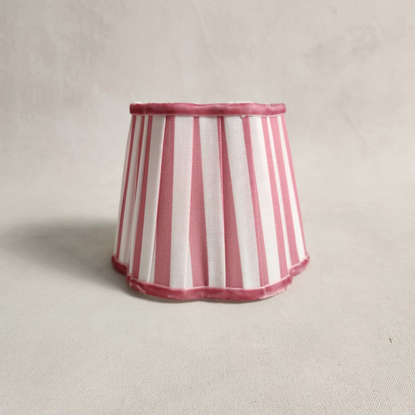 Pink & White Stripe Scalloped lampshade