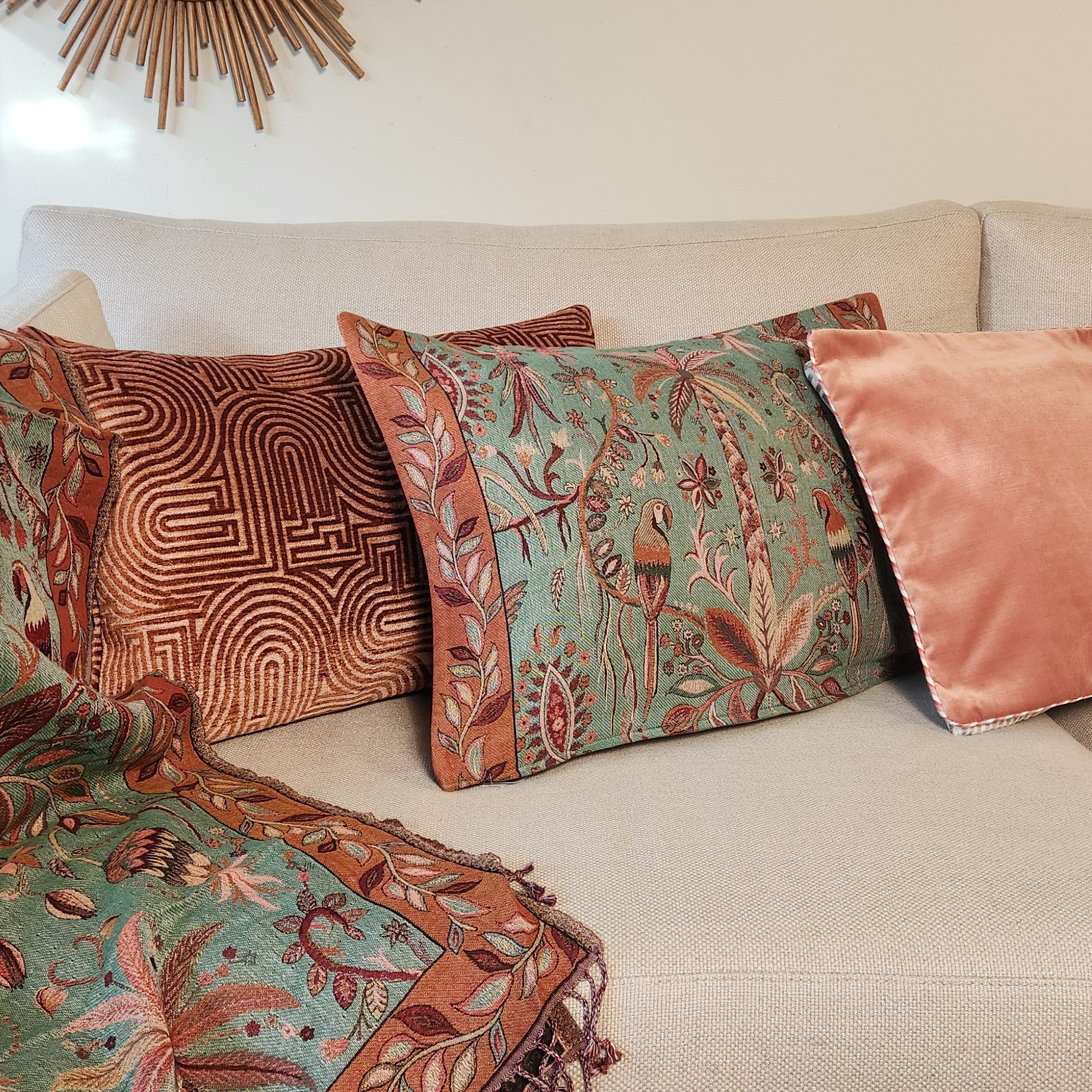 Dalila Square Cushion - Pink Peach