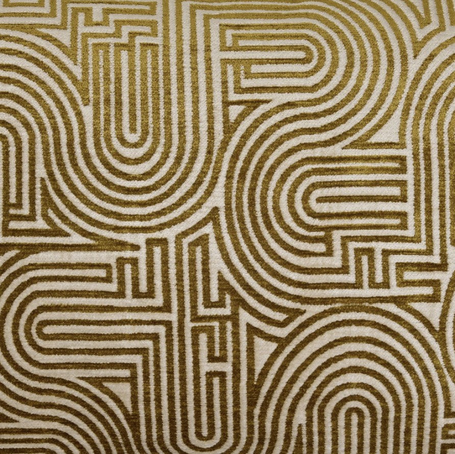 Klark Square  Cushion - Ecru and Mustard