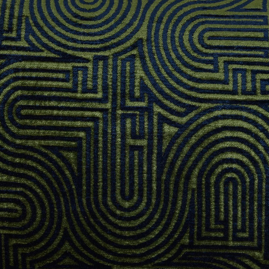 Klark Rectangular  Cushion - Midnight Blue & Olive Green