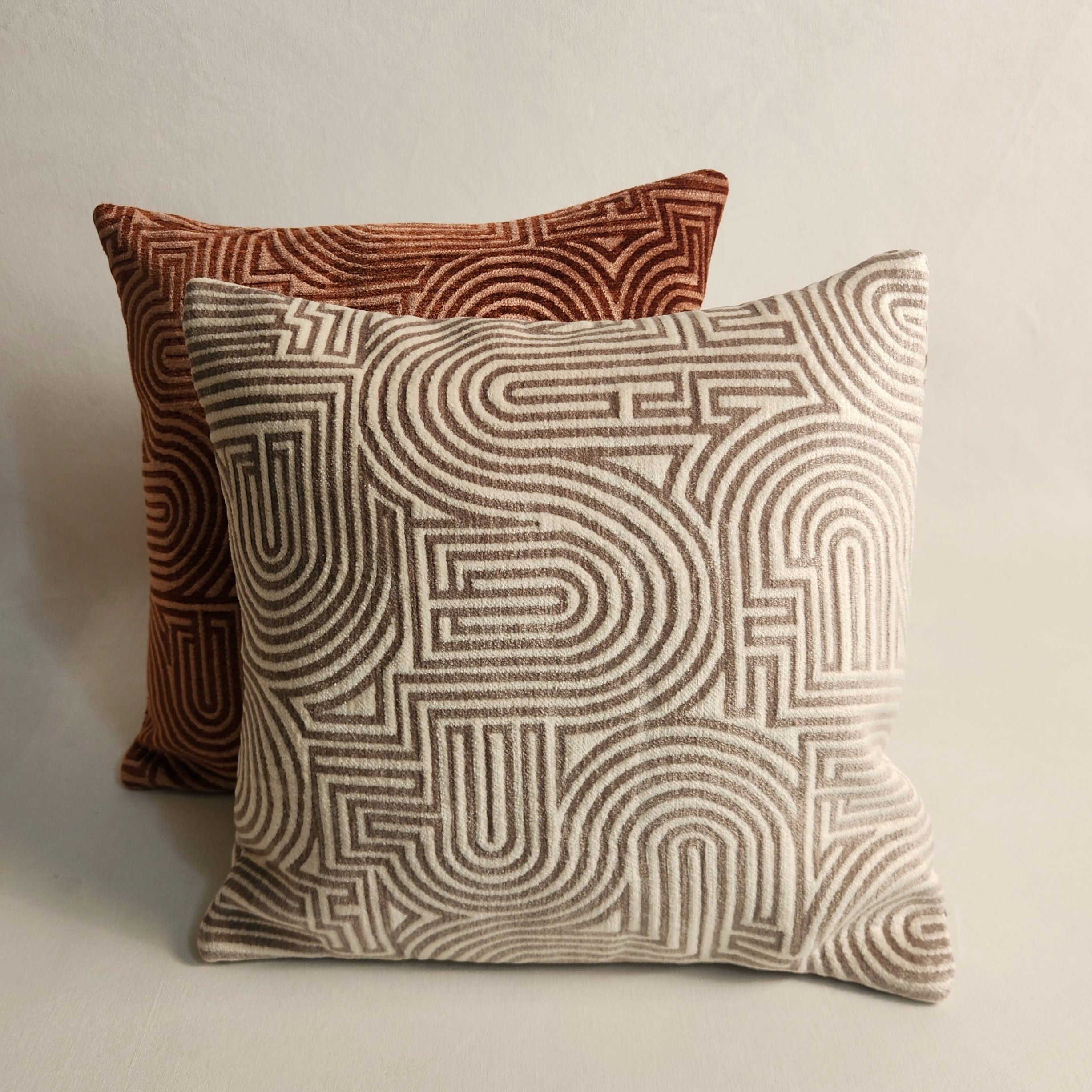 Klark Square Cushion - White & Natural