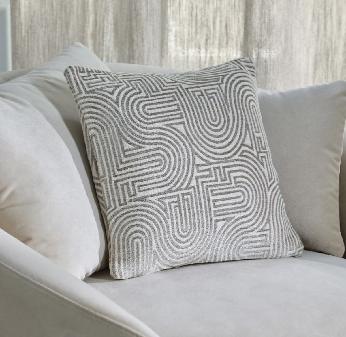 Klark Square Cushion - White & Natural