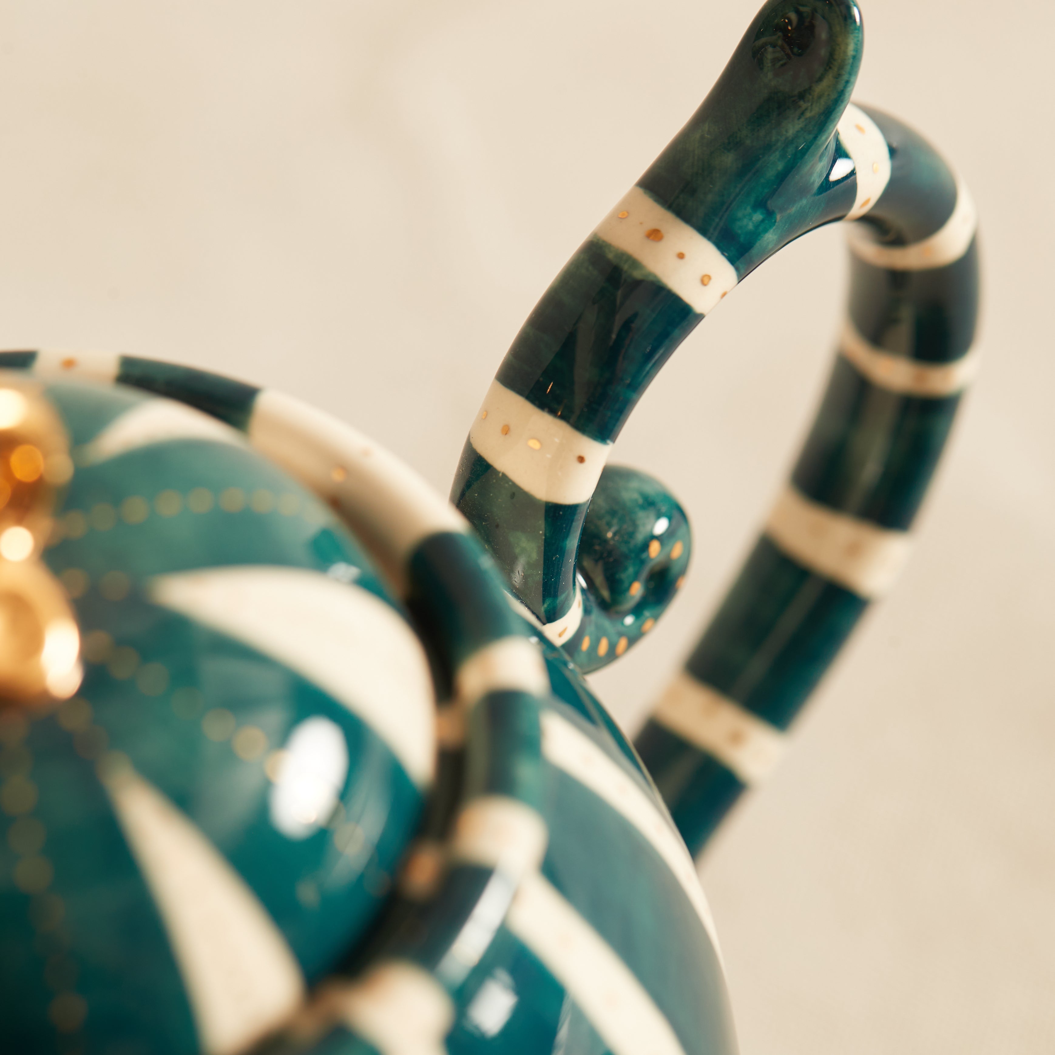 Peacock Stripe Teapot