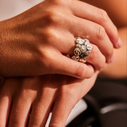 Sterling Silver Pebble Bomb Ring
