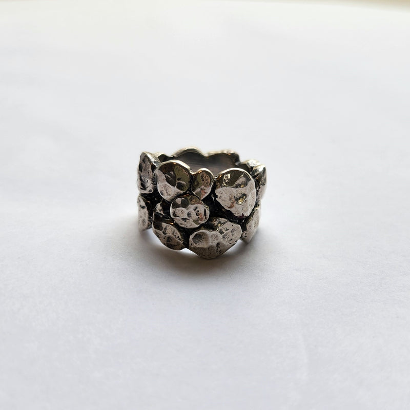Sterling Silver Pebble Bomb Ring