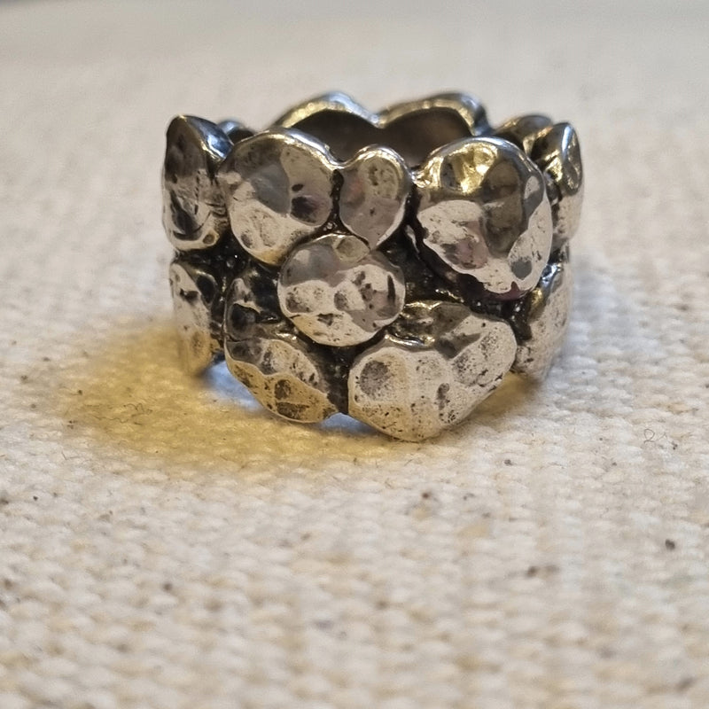 Sterling Silver Pebble Bomb Ring