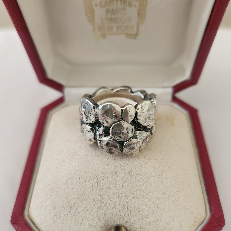 Sterling Silver Pebble Bomb Ring