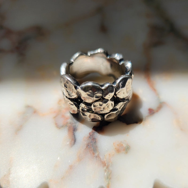 Sterling Silver Pebble Bomb Ring