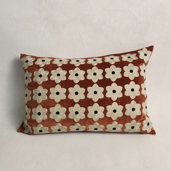 Daisy Cushion - Rust