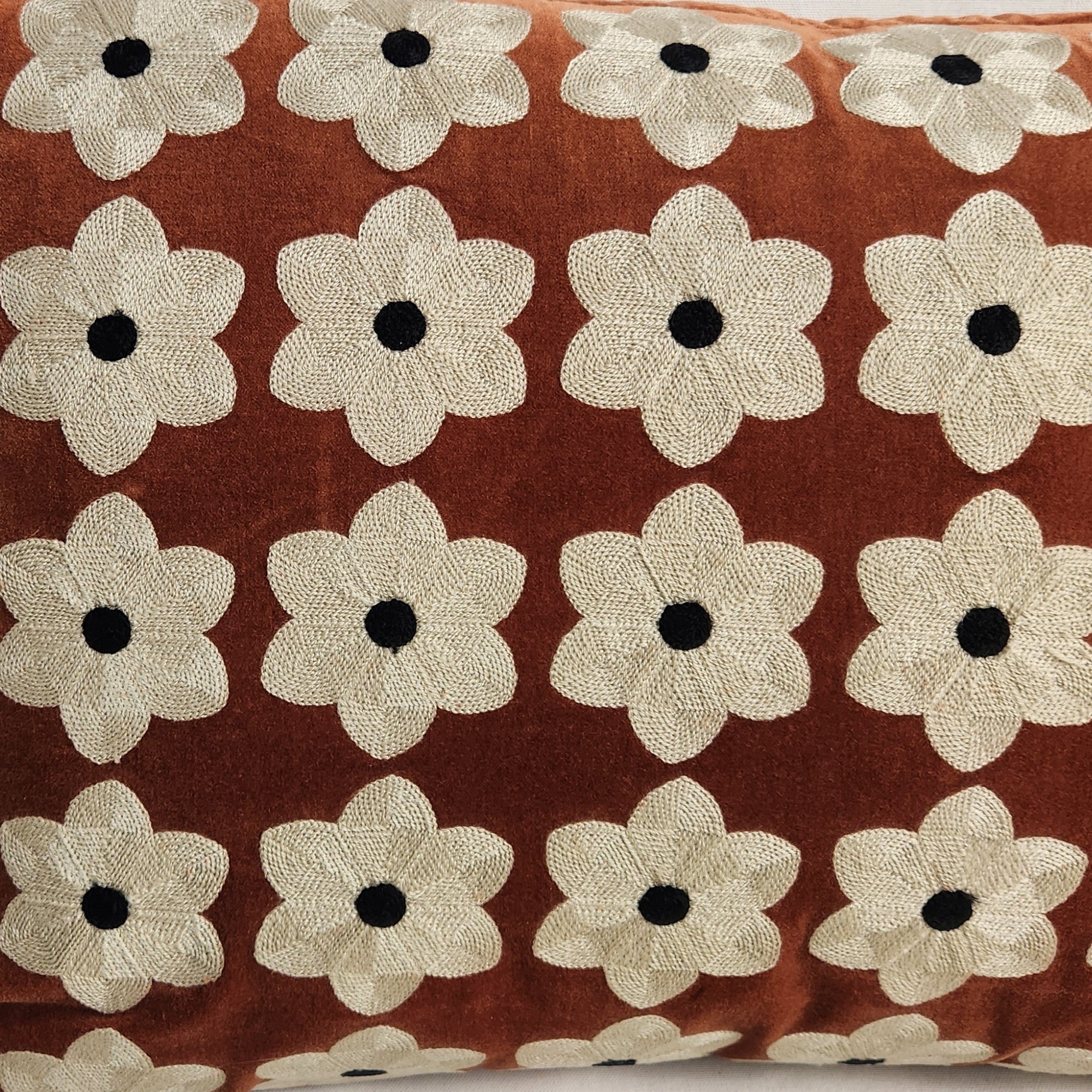 Daisy Cushion - Rust