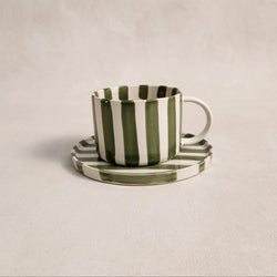 Monica Cup and Saucer – Green