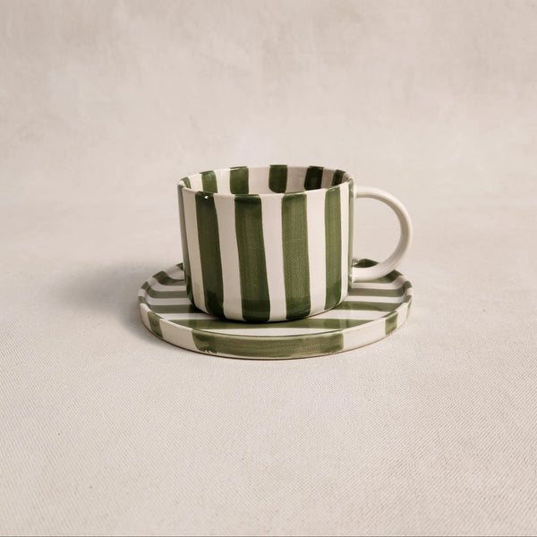 Monica Cup and Saucer – Green