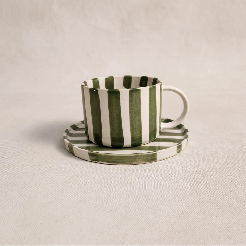 Monica Cup and Saucer – Green