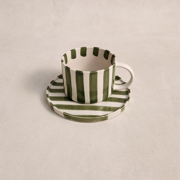 Monica Cup and Saucer – Green