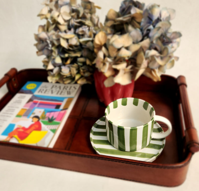 Monica Cup and Saucer – Green