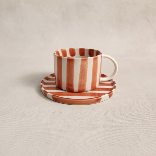 Monica Cup and Saucer – Rust