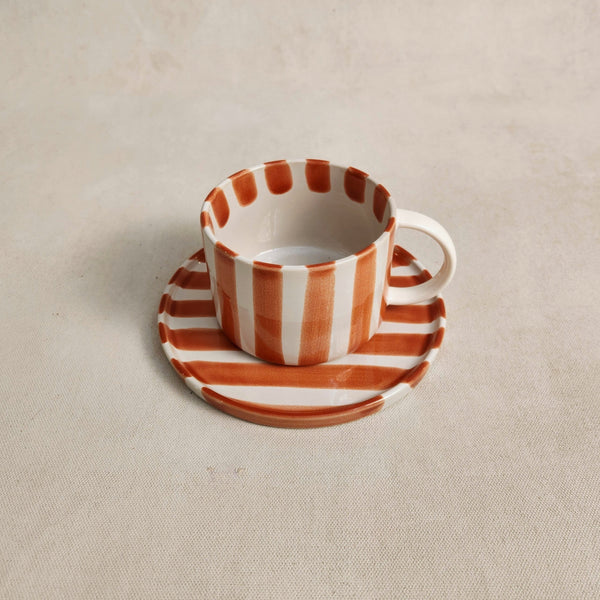 Monica Cup and Saucer – Rust